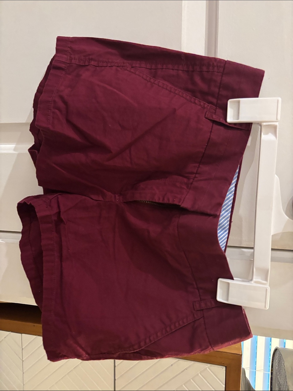 J. Crew womanโs Burgundy Flat-Front Shorts